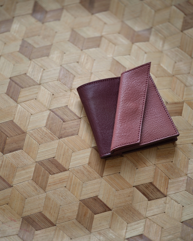 Y Mini Women’s Leather Wallet Burgundy-mauve