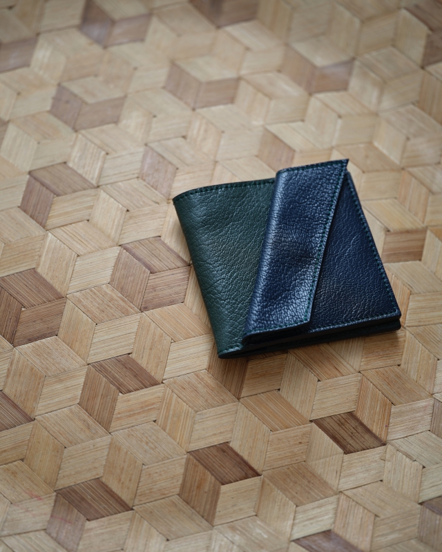 Y Mini Unisex's Leather Wallet Green-blue