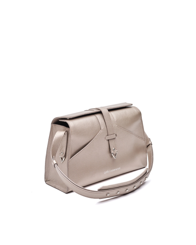 Y Elegant Leather Handbag Mud colour