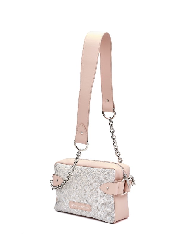 Basic Elegant Women’s Leather Bag Powder with snake pattern
