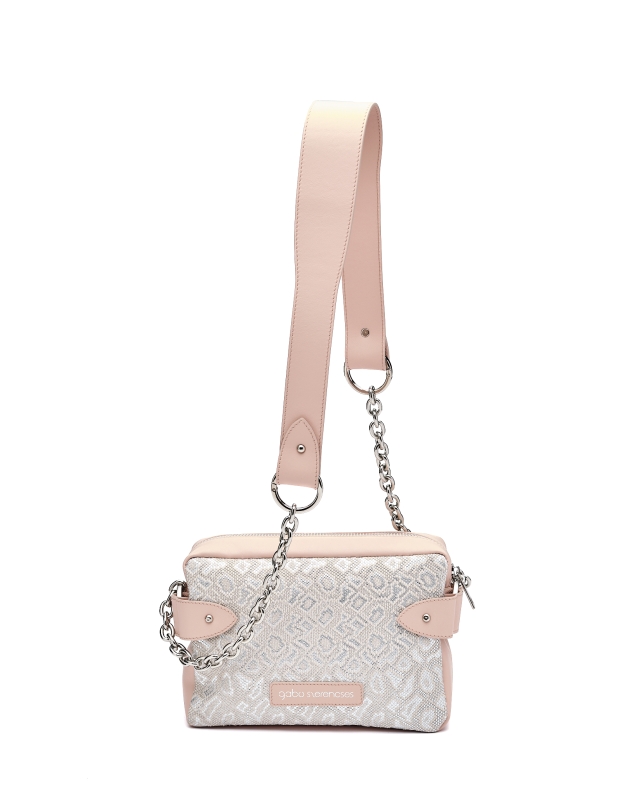 Basic Elegant Women’s Leather Bag Powder with snake pattern
