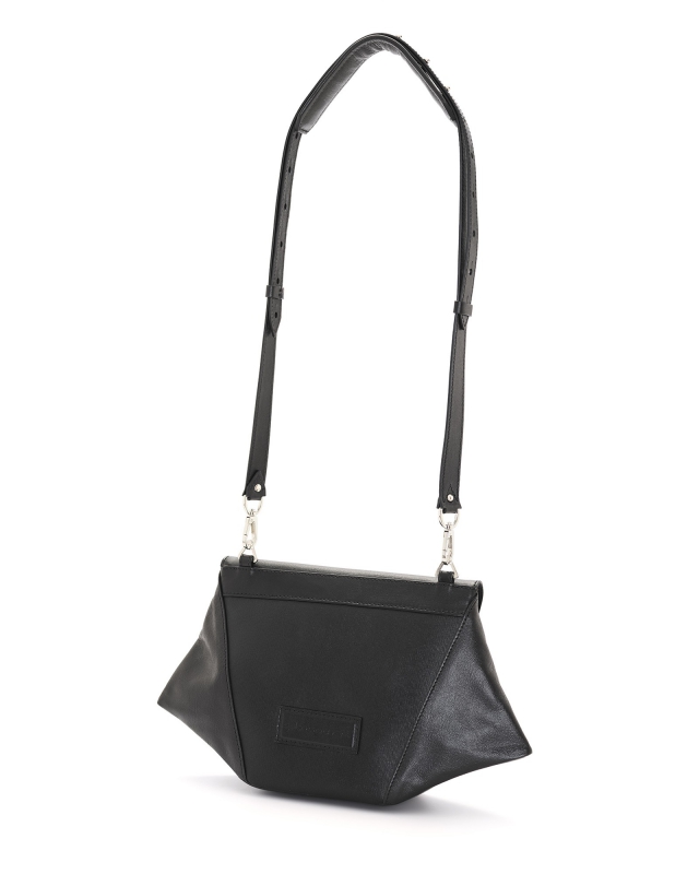 Trapéz kicsi clutch vállpánttal, Fekete mintás