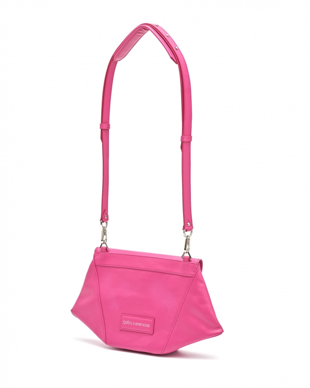 Trapéz kicsi clutch vállpánttal, Pink