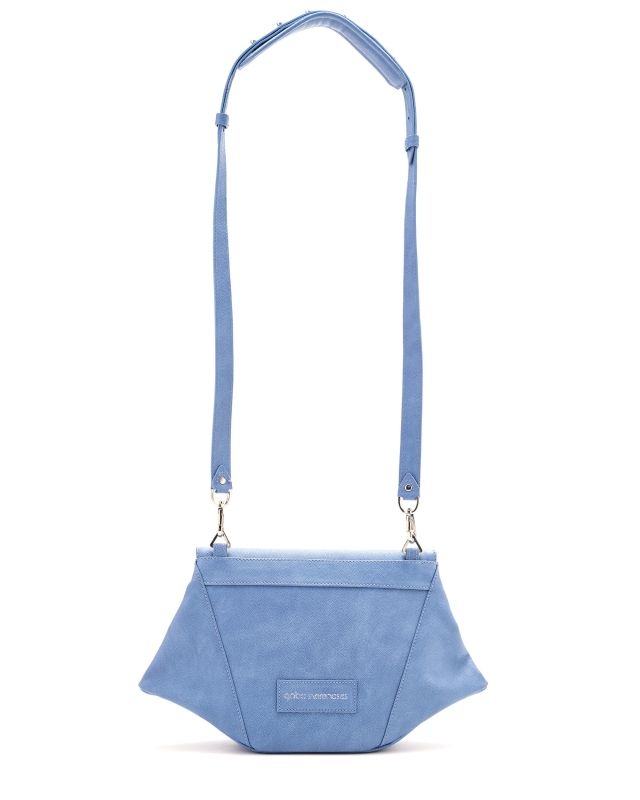 Small geometric clutch with shoulder strap //Blue jeans