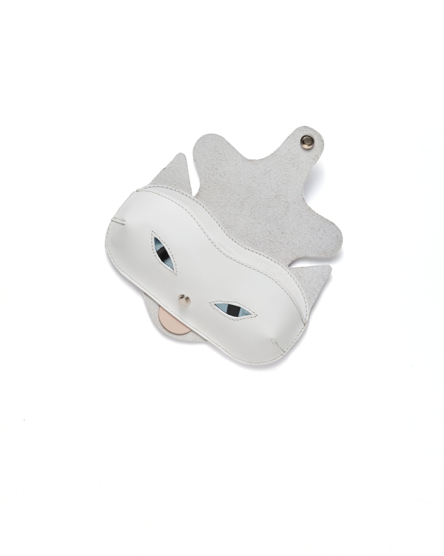 Cicás Szemüvegtok // Fehér cicus, kék szemmel