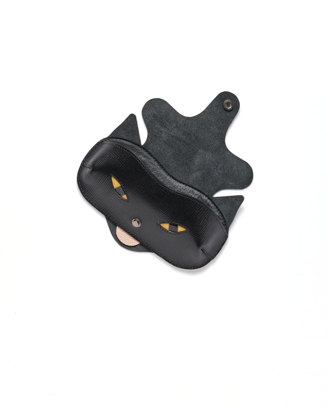 Cicás Szemüvegtok //Fekete cicus, sárga szemmel