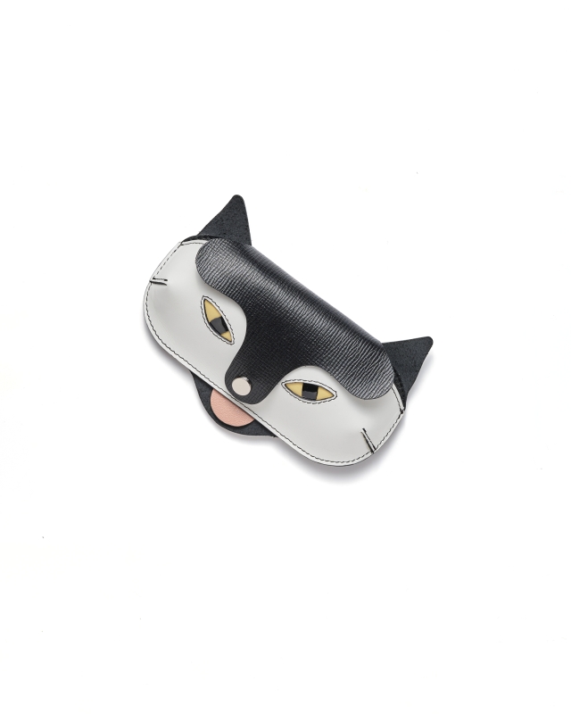 Cicás Szemüvegtok // Fekete-fehér cicus, sárga szemmel