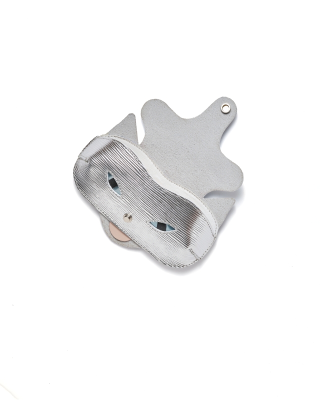 Cicás Szemüvegtok // Ezüst csíkos cicus, kék szemmel