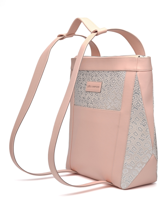 Trapezium 2 in 1 (backpack and shoulder bag) // Powder with snake surface